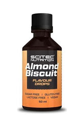 Scitec Nutrition Almond Biscuit Flavour Drops, 50 ml, sugar-free, gluten-free, lactose-free, vegan.